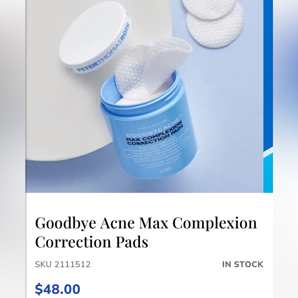 Peter Thomas Roth Goodbye Acne™  Max Complexion Correction Pads